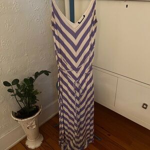 Purple and White Chevron Dress